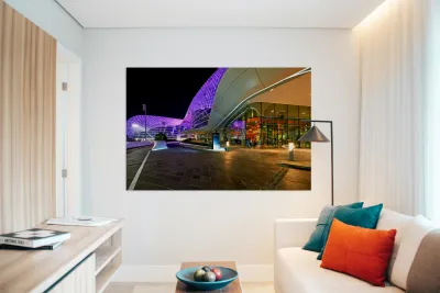 W Abu Dhabi Yas Island hotel entrance at night Reproduction