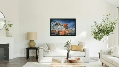 Desert Canvas of Fire and Stone Reproduction