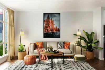 Lakeside Autumn Blaze   Infrared Fire Reproduction