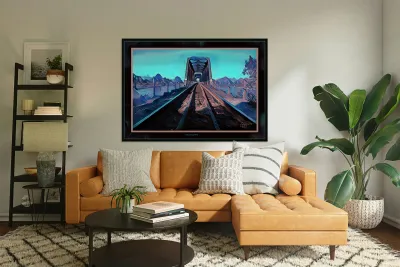 RAILROAD GOTHIC CALGARY TRAIN BRIDGE IN INGLEWOOD Reproduction