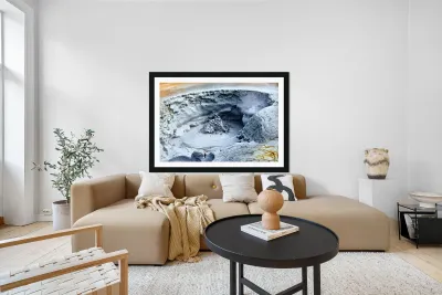 Hverir hot springs steam and mud activity in Iceland Reproduction