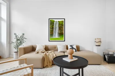 Seljalandsfoss waterfall in Iceland during summer Reproduction