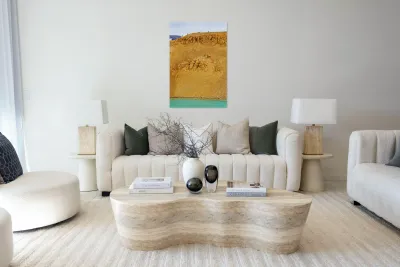 Visitors exploring the Krafla caldera in Iceland Reproduction