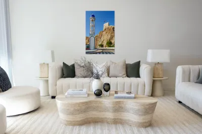 Visit to Al Khor mosque in Muscat Oman during bright day Reproduction