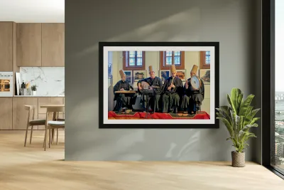 Dervishes perform in Istanbul at a Sufi event Reproduction