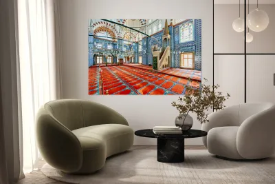 Rustem Pasha Mosque interior in Istanbul Turkey during daylight Reproduction