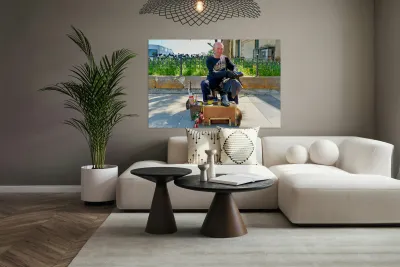 Shoeblack working on shoes in Istanbul Turkey during the day Reproduction