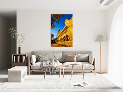 Suleymaniye Mosque at night in Istanbul Turkey Reproduction