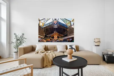 Entrance to Mercat de Sant Josep de la Boqueria in Barcelona Reproduction