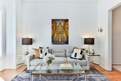 Iconic views of Barcelonas Holy Cross Cathedral Reproduction