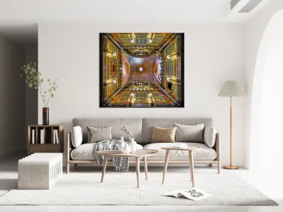 Exploring Gaudis Palau Guell ceiling in Barcelona Reproduction