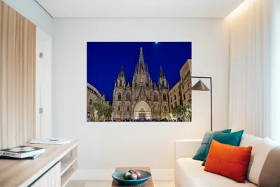 Cathedral of the holy cross and saint eulalia in barcelona Reproduction