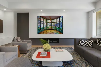 Stained glass windows at Casa Lleo Morera in Barcelona Reproduction