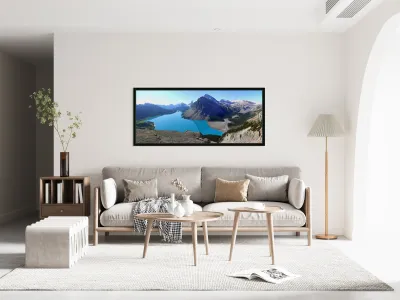 Bow Lake & Crowfoot Mountain panorama Reproduction