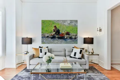 Life in Kalash Village in Bumburet Valley with river scene Reproduction