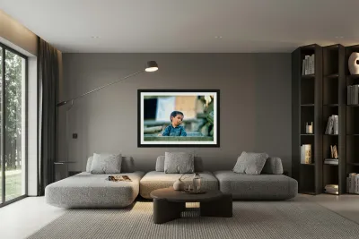 Sad boy sitting on stairs in Lahore Pakistan during the day Reproduction