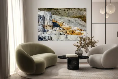 View of Devils Thumb in Yellowstone National Park at midday Reproduction