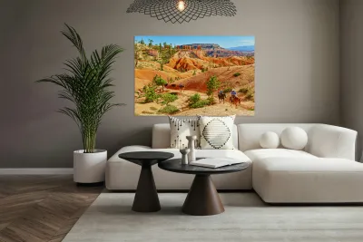 Horseback trip in Queens Garden at Bryce Canyon National Park Reproduction