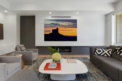 Sunset over monument valley in national park usa Reproduction