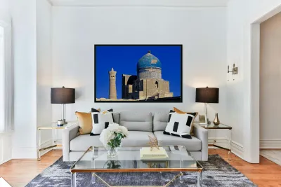 Historic buildings in Bukhara Uzbekistan on a clear day Reproduction