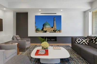 Khiva towers and domes show vibrant architecture in Uzbekistan Reproduction