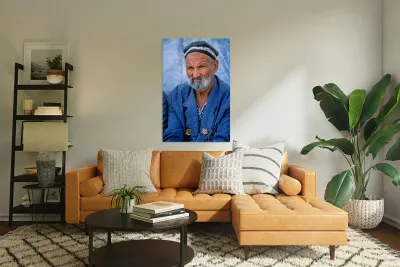 Elderly man in Bukhara Uzbekistan engages in local culture Reproduction