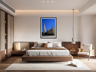 Explore Khivas historic minaret and architecture Reproduction