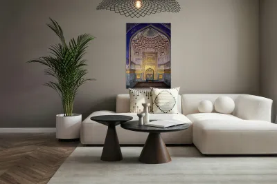 Details of a historic structure in Samarkand Uzbekistan Reproduction