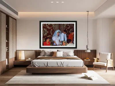 Traditional wedding celebration in Samarkand Uzbekistan Reproduction