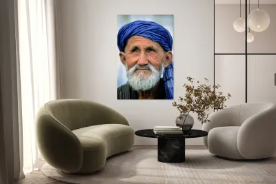 Portrait of an old man in Khiva Uzbekistan Reproduction