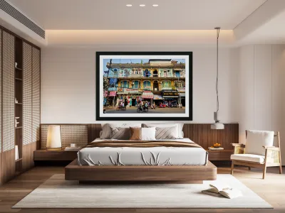 Shopping in Ho Chi Minh City streets during a sunny day Reproduction