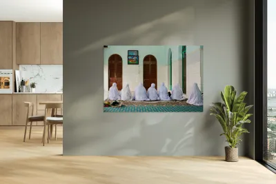 Women pray in a mosque in Ho Chi Minh City Vietnam Reproduction