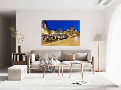 Piazza Grande at sunset offers dining and socializing in Arezzo Reproduction