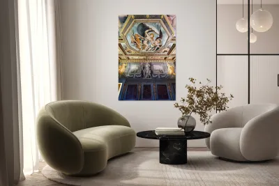 Frescoes in the vasari home museum arezzo Reproduction