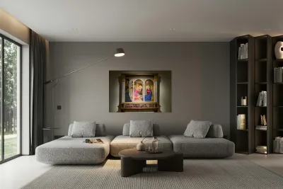 Cortona altarpiece by Angelico depicts the Annunciation Reproduction