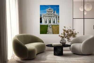 Piazza dei Miracoli in Pisa with Cathedral and Leaning Tower Reproduction