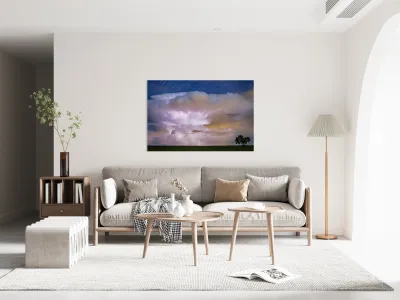 Dancing Thunderstorm Cell On The Horizon Reproduction