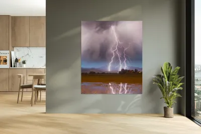 Lightning Storm Over Boulder County Colorado Long Exposure Reproduction