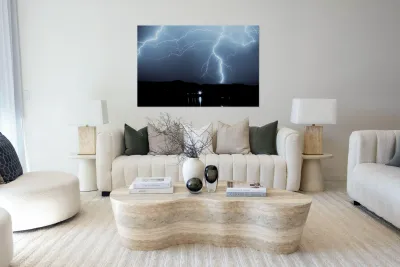 Lightning Storm Over McIntosh Lake Longmont Colorado Night Expos Reproduction