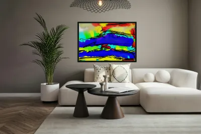 Abstract line art the 21st version 2 horizontal Reproduction