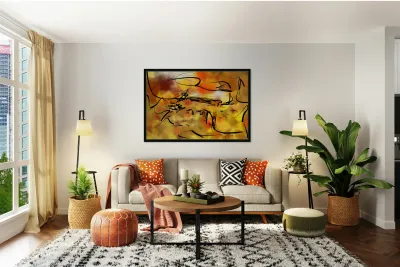 Abstract line art the 4th horizontal Reproduction