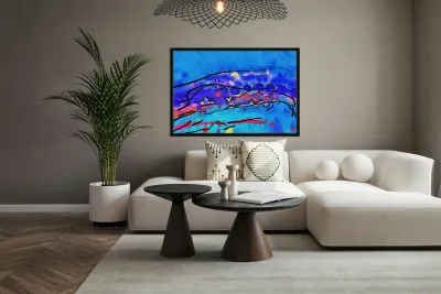 Abstract line art  the 13th horizontal Reproduction