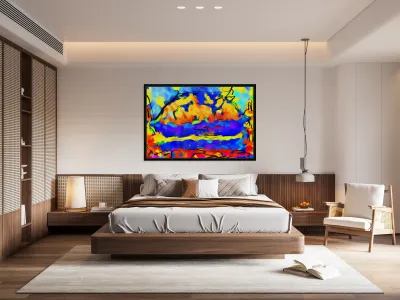 Abstract line art the 1st horizontal Reproduction