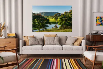 Striking landscape of garden island of Kauai Reproduction