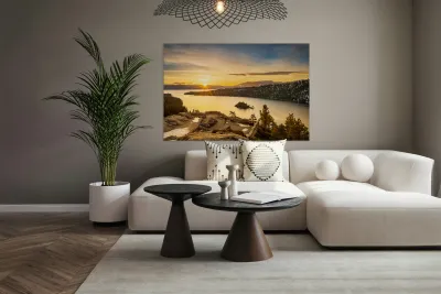 Sunrise over Emerald Bay on Lake Tahoe Reproduction