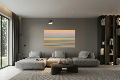 Sunrise over ocean with sideways pan Reproduction