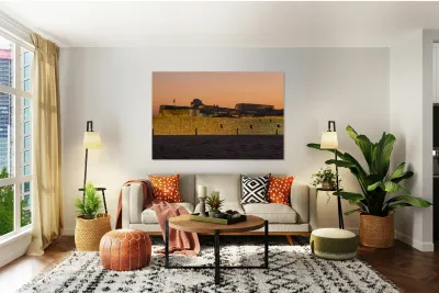 Old Bahrain Fort at Seef at sunset Reproduction