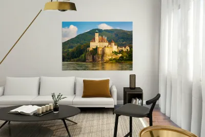 Schloss Schoenbuehel on Danube riverbank Reproduction