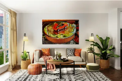 Engine compartment of chromed Stingray Reproduction