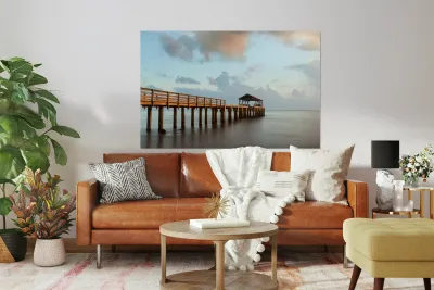 Long exposure Waimea Pier Kauai Reproduction